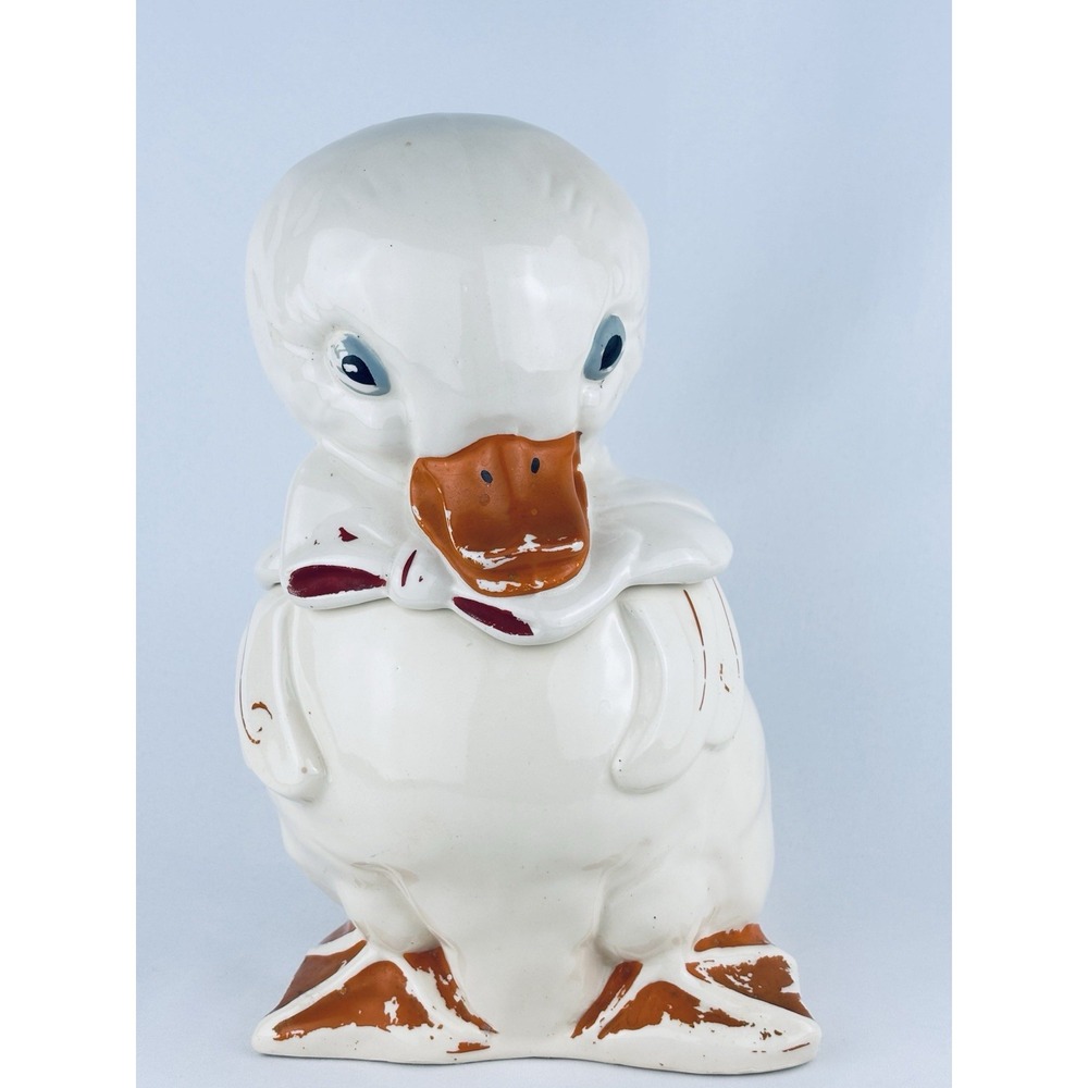 Vintage Hull Pottery Duck Cookie Jar 966 Ceramic 1940s USA Anthropomorphic